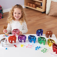 Load image into Gallery viewer, Metallic Elephant Number and Counting Set 1-10 for Tuff Tray