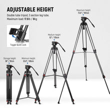 Load image into Gallery viewer, NEEWER TP74 74&quot; 187cm Pro Video Tripod with Fluid Head