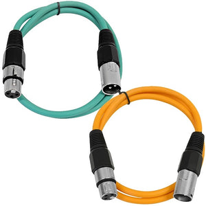 2m XLR Cables Male to Female (2 pack)