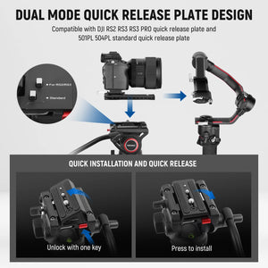 NEEWER TP74 74" 187cm Pro Video Tripod with Fluid Head