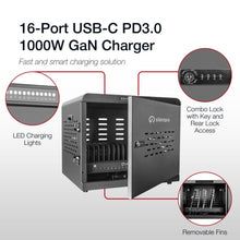 Load image into Gallery viewer, Shintaro 16-Port USB-C PD3.0 1000W GaN Charging Cabinet for Smartphone, Tablet, &amp; Notebook Devices &amp; Smart Power Management via InnovateCharger App