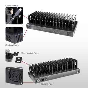 Shintaro 16-Port USB-C PD3.0 1000W GaN Charging Dock for Smartphone, Tablet, & Notebook Devices & Smart Power Management via InnovateCharger App
