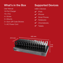 Load image into Gallery viewer, Shintaro 16-Port USB-C PD3.0 1000W GaN Charging Dock for Smartphone, Tablet, &amp; Notebook Devices &amp; Smart Power Management via InnovateCharger App