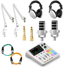 Load image into Gallery viewer, White Premium Rode PodCaster Duo Starter Kit (2 users)