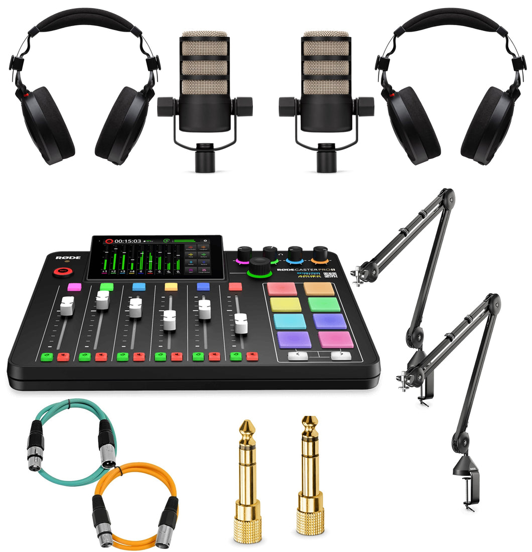 Premium Rode PodCaster Pro II & PodMic Starter Kit (2 users)