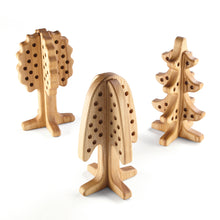 Load image into Gallery viewer, Wooden 3D Threading and Lacing Trees 3pk for Tuff Tray