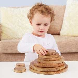 Natural Wooden Stacking Discs for Tuff Tray