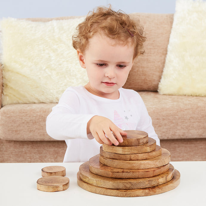 Natural Wooden Stacking Discs for Tuff Tray