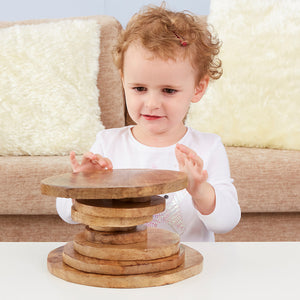 Natural Wooden Stacking Discs for Tuff Tray