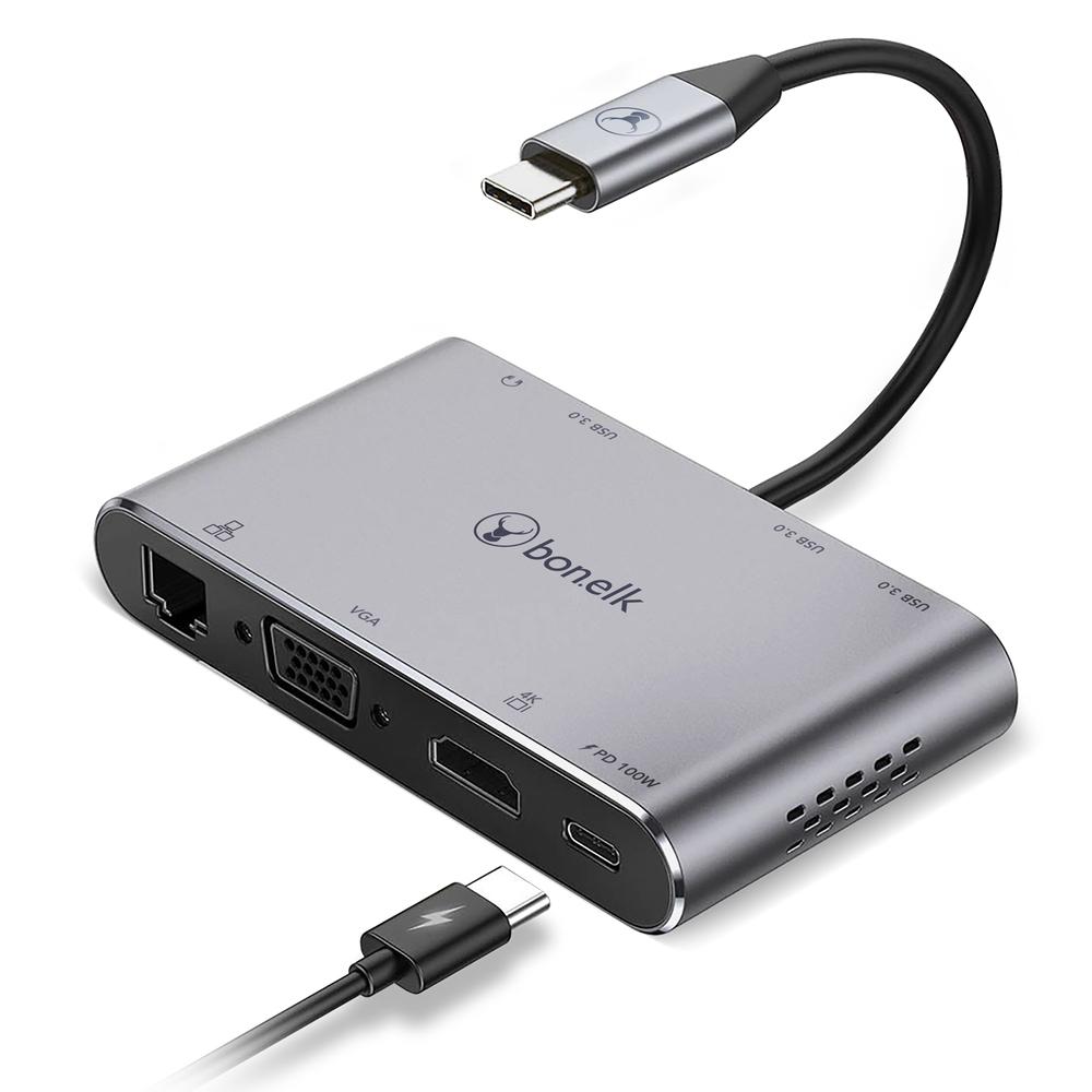 Bonelk USB-C 8-in-1 Multiport Adapter (Space Grey)