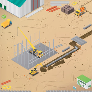 Construction Site Mat for Rugged Robot