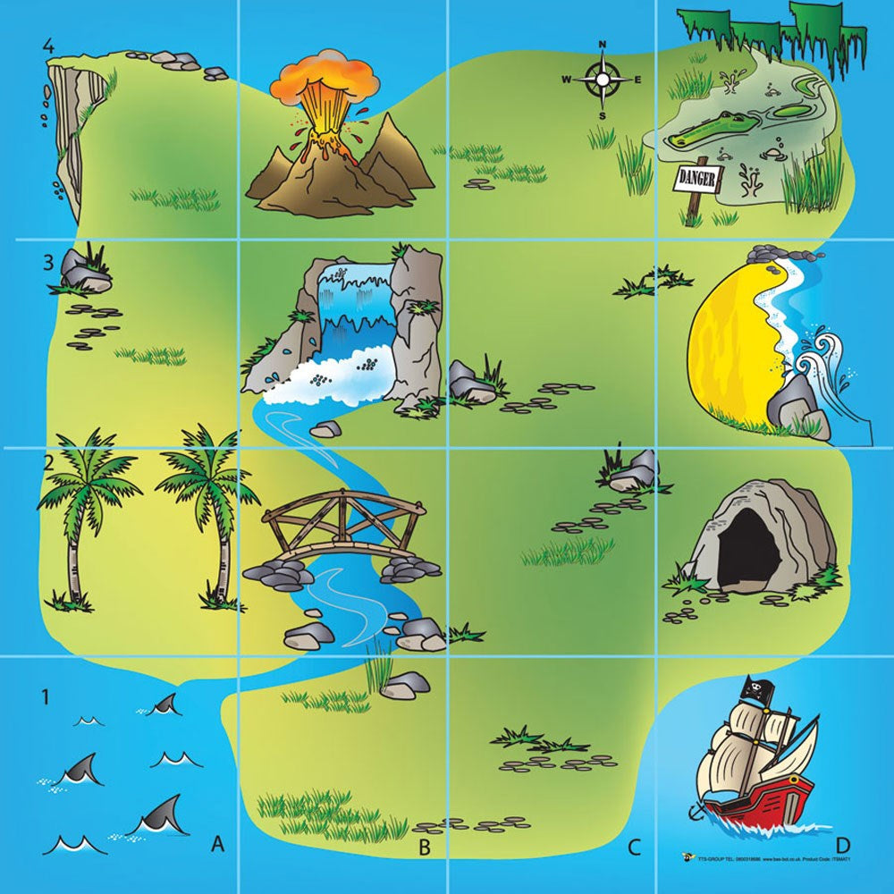 Treasure Island Mat for Bee-Bot and Blue-Bot