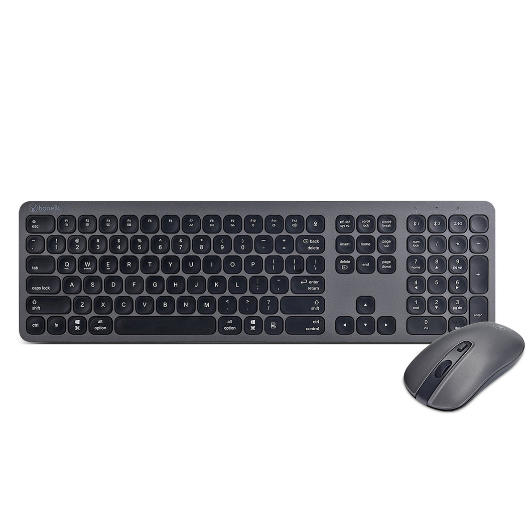 Bonelk KM-447 Slim Wireless Keyboard and Mouse Combo (Mac/Win/iOS/Android)