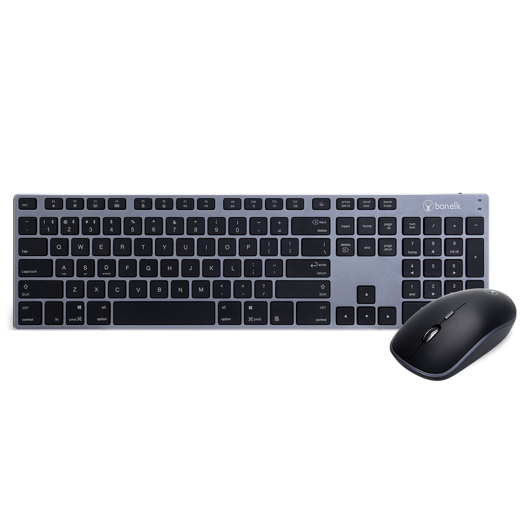 Bonelk KM-517A Full Size Aluminium Bluetooth Keyboard and Mouse Combo